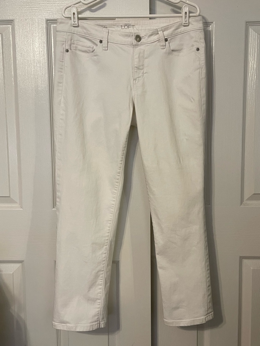 LOFT Off-White/Ivory Straight Leg Jeans - Clean Classic Cut